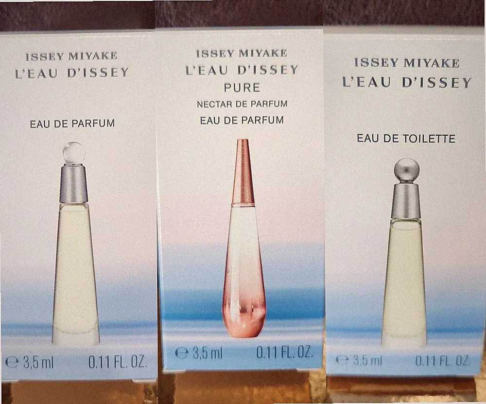 NEW Issey Miyake Pure Eau De Parfum Set Of 3 Miniature Travel Perfumes